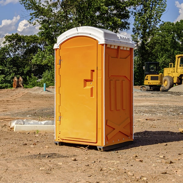 how often are the portable restrooms cleaned and serviced during a rental period in Pickering